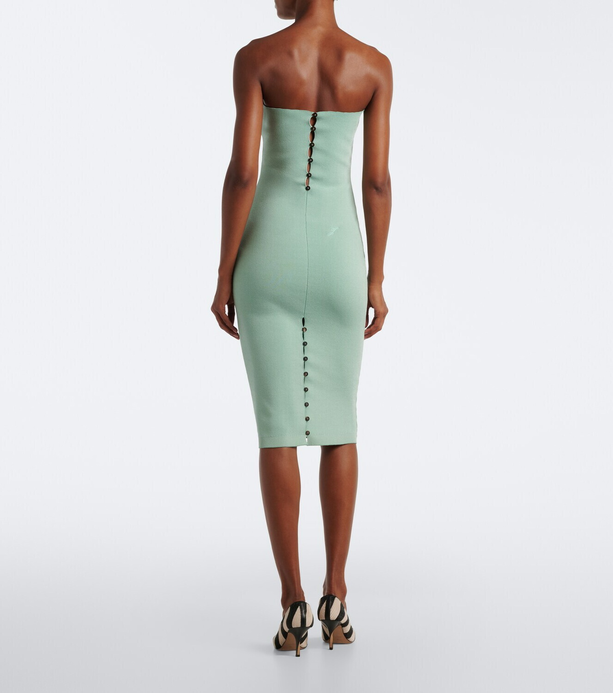Jacquemus Sera strapless piqué midi dress