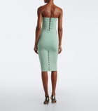 Jacquemus Sera strapless piqué midi dress