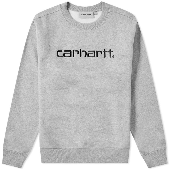 Photo: Carhartt Embroidered Logo Sweat Grey Heather & Black