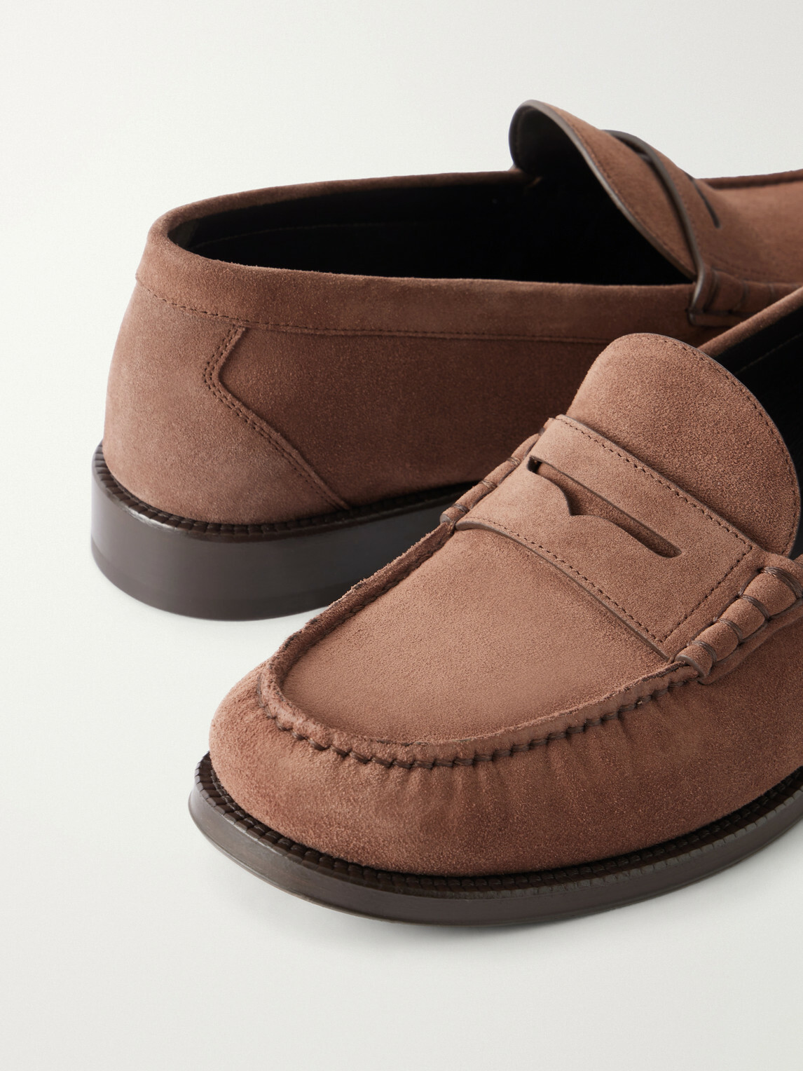 Brunello Cucinelli - Suede Penny Loafers - Brown