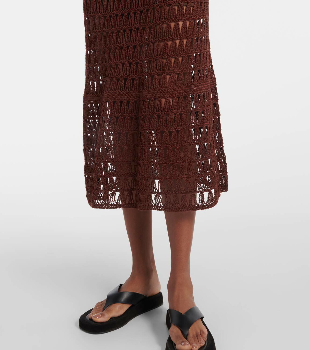 Anna Kosturova Marissa cotton crochet midi dress