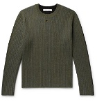Craig Green - Colour-Block Ribbed Wool Sweater - Green