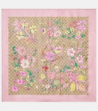 Gucci GG floral silk scarf