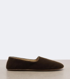 The Row Ponti velvet slip-on shoes