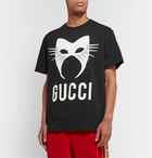 Gucci - Oversized Printed Cotton-Jersey T-Shirt - Black