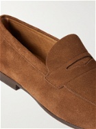 HUGO BOSS - Suede Penny Loafers - Brown
