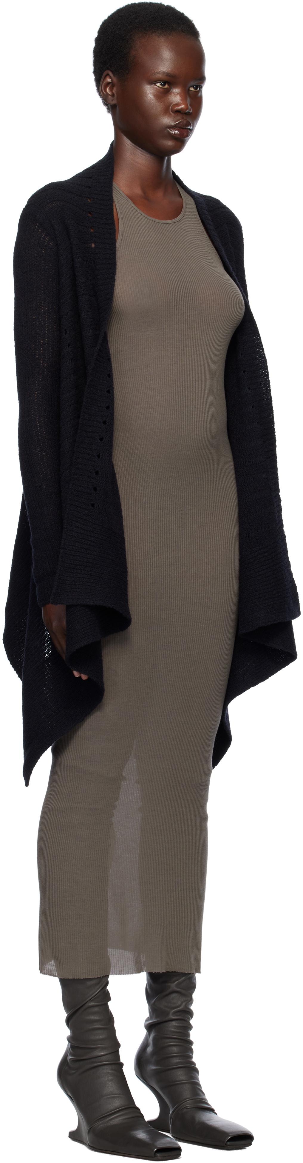 Rick Owens Women's Medium Wrap Cardigan Beige