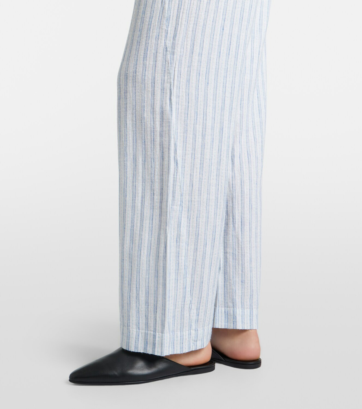 Velvet Evony striped cotton and linen wide-leg pants