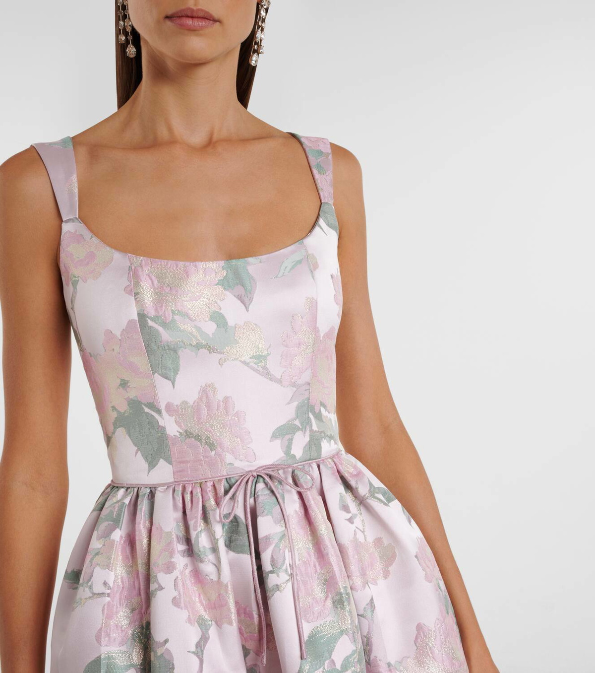 Markarian Apple floral brocade corset dress
