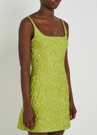 Emilia Wickstead Eliezer Floral-jacquard Cloqué Mini Dress Green