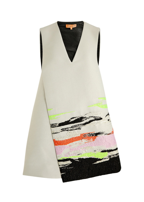 Photo: Stine Goya Tamar Metallic-jacquard Twill Mini Dress Grey