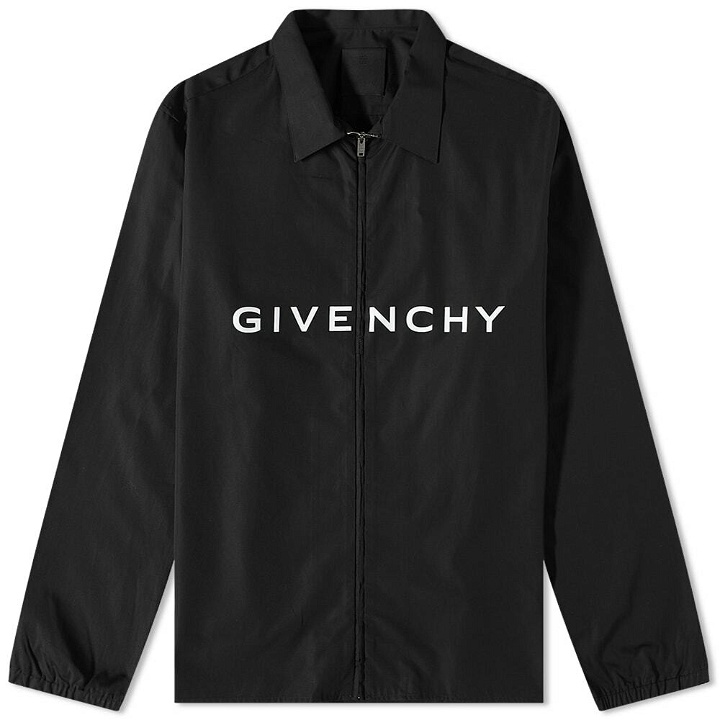 Photo: Givenchy Men's Logo Zip Shirt in Black