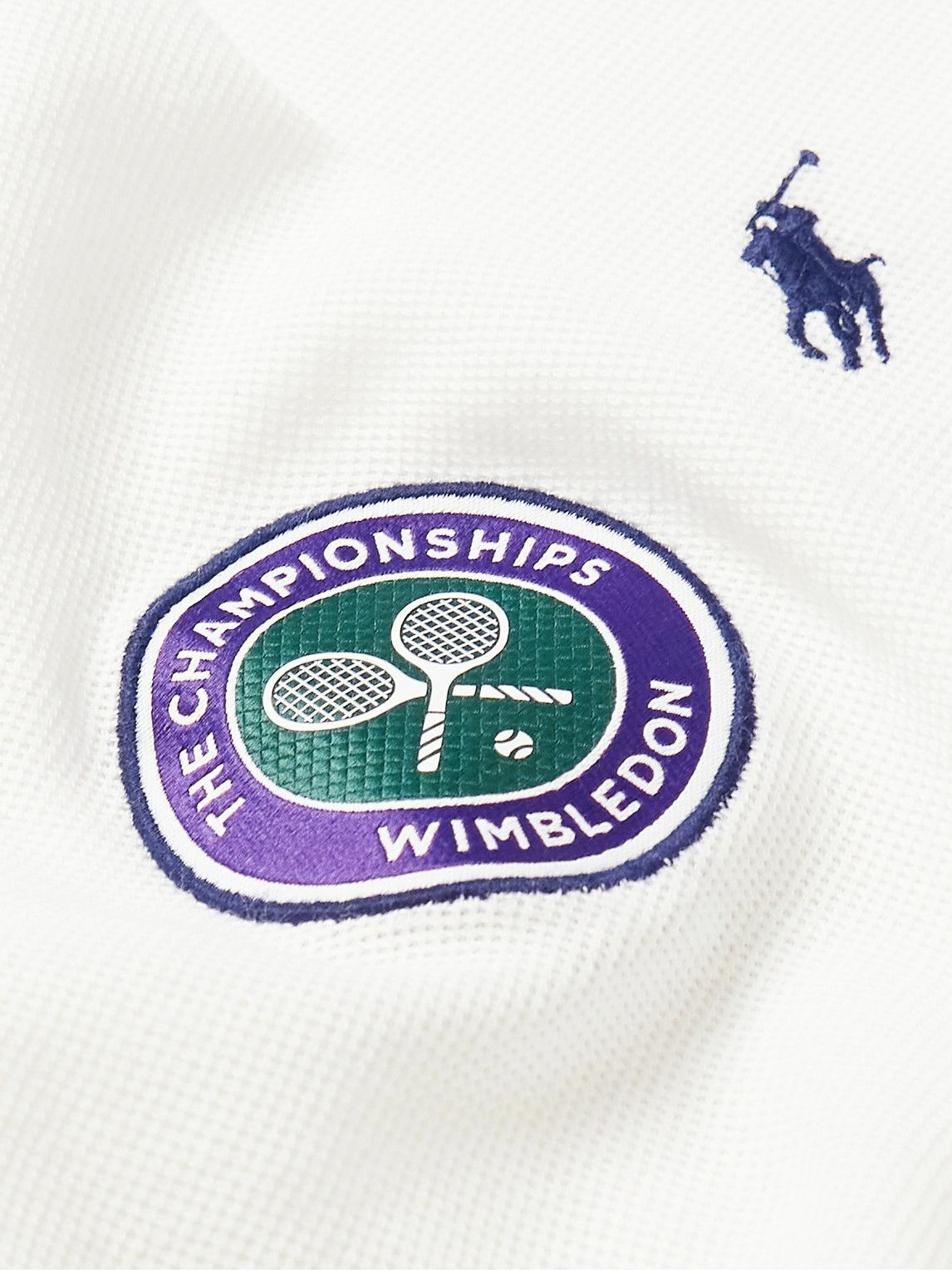 Polo Ralph Lauren - Wimbledon Appliquéd Logo-Embroidered Cotton-Piqué  Half-Zip Top - White Polo Ralph Lauren