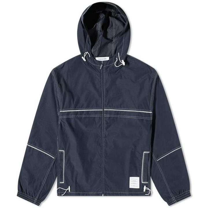 Photo: Thom Browne Men's Ripstop Zip Hooded Jacket in Navy