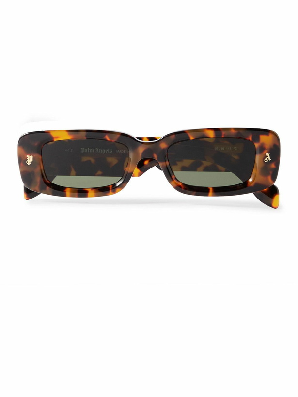 Photo: Palm Angels - Lala Rectangular-Frame Tortoiseshell Acetate Sunglasses