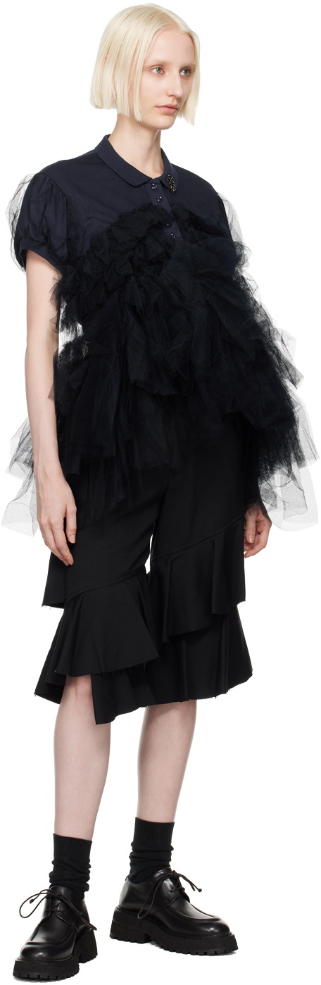Black Comme des Garçons Black Ruffled Trousers