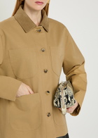 Khaite Wyatt Suede and Cotton Jacket Beige