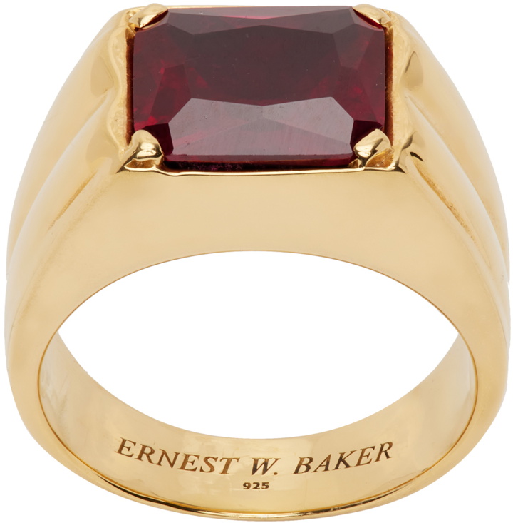 Photo: Ernest W. Baker Gold Large Stone Ring