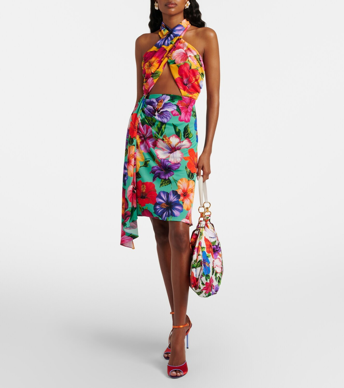 Dolce&Gabbana Medium floral satin tote bag