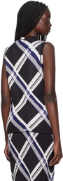 Burberry Black Silk Check Tank Top