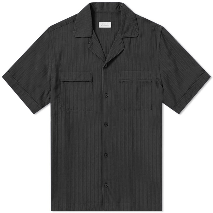 Photo: Saturdays NYC Short Sleeve Cameron Dobby Shirt Black