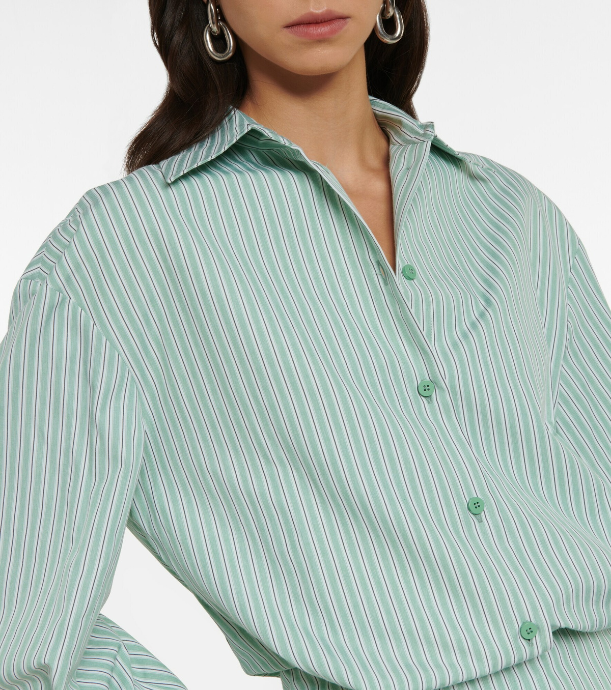 The Attico Silvye pinstriped poplin shirt dress The Attico