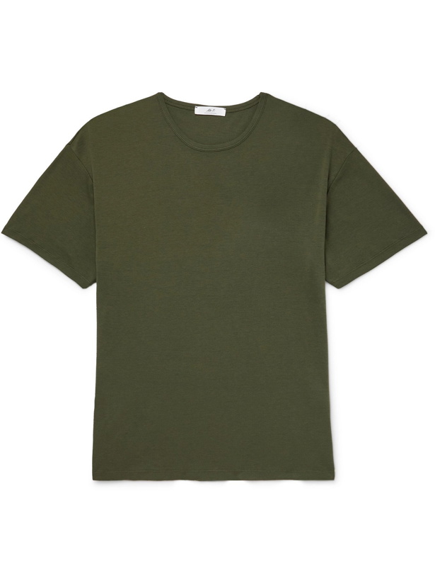 Photo: MR P. - Cotton and Silk-Blend Jersey T-Shirt - Green - XS