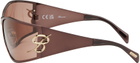 Blumarine Brown Metal Wraparound Sunglasses