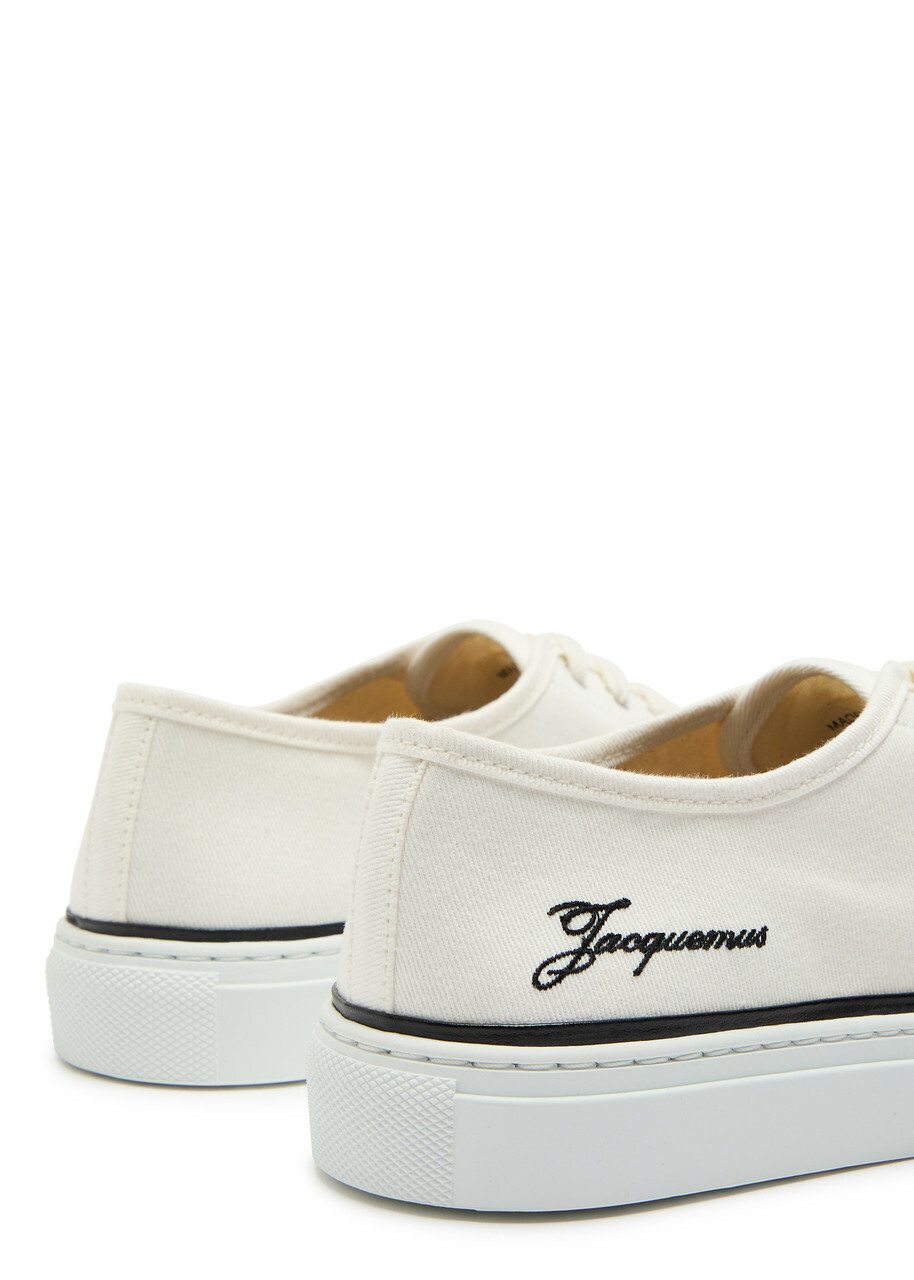 Jacquemus Les Fefe Logo-embroidered Canvas Sneakers Off White
