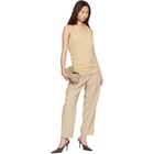 TOTEME Beige Mini T-Lock Woven-Leather Clutch