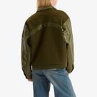 House Of Sunny Women's Vinyl Free Fall Bomber Jacket in Army Green