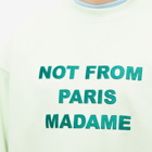 Drole de Monsieur Men's Drôle de Monsieur Not From Paris Madame Crew Sweat in Light Green