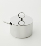 Georg Jensen Bernadotte sugar bowl and spoon set by Sigvard Bernadotte