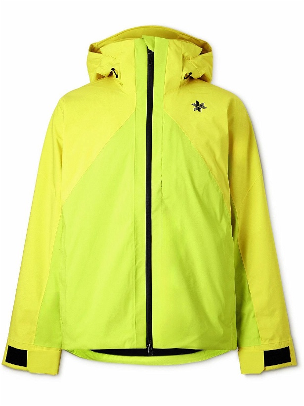 Photo: Goldwin - Logo-Embroidered Two-Tone Padded Hooded Ski Jacket - Yellow