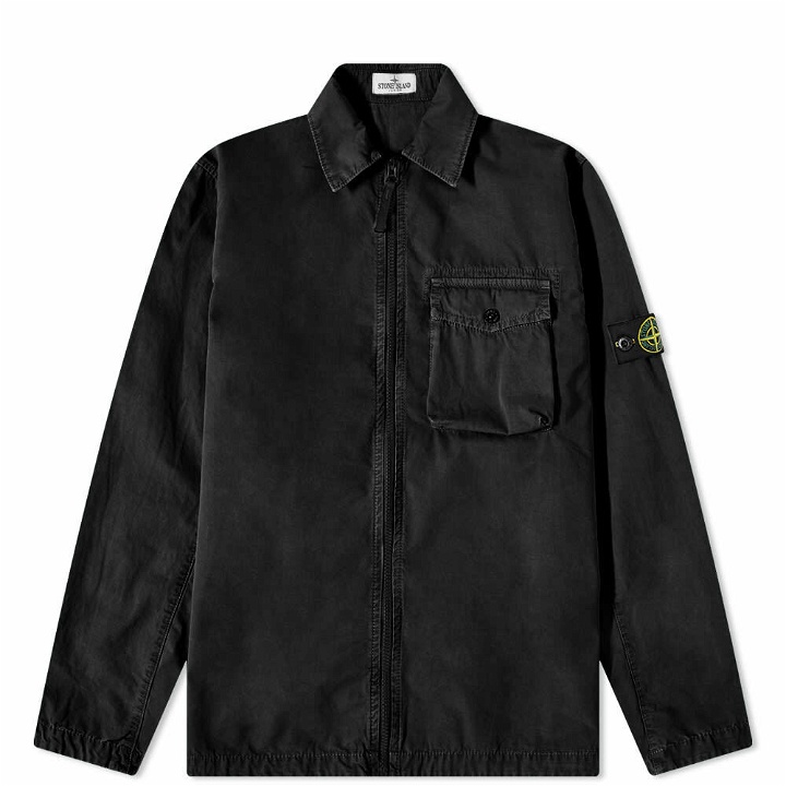 Photo: Stone Island Junior Zip Overshirt in Black