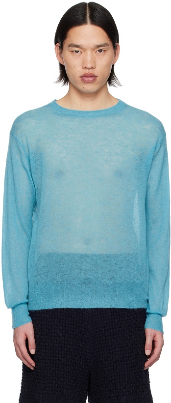 Photo: AURALEE Blue Semi-sheer Sweater