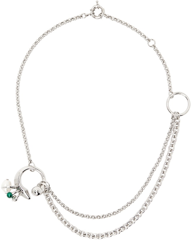 Photo: Acne Studios Silver Multi-Chain Charm Necklace