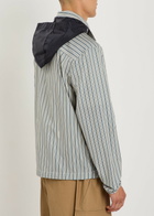 Moncler Havas Striped Hooded Cotton Jacket Blue