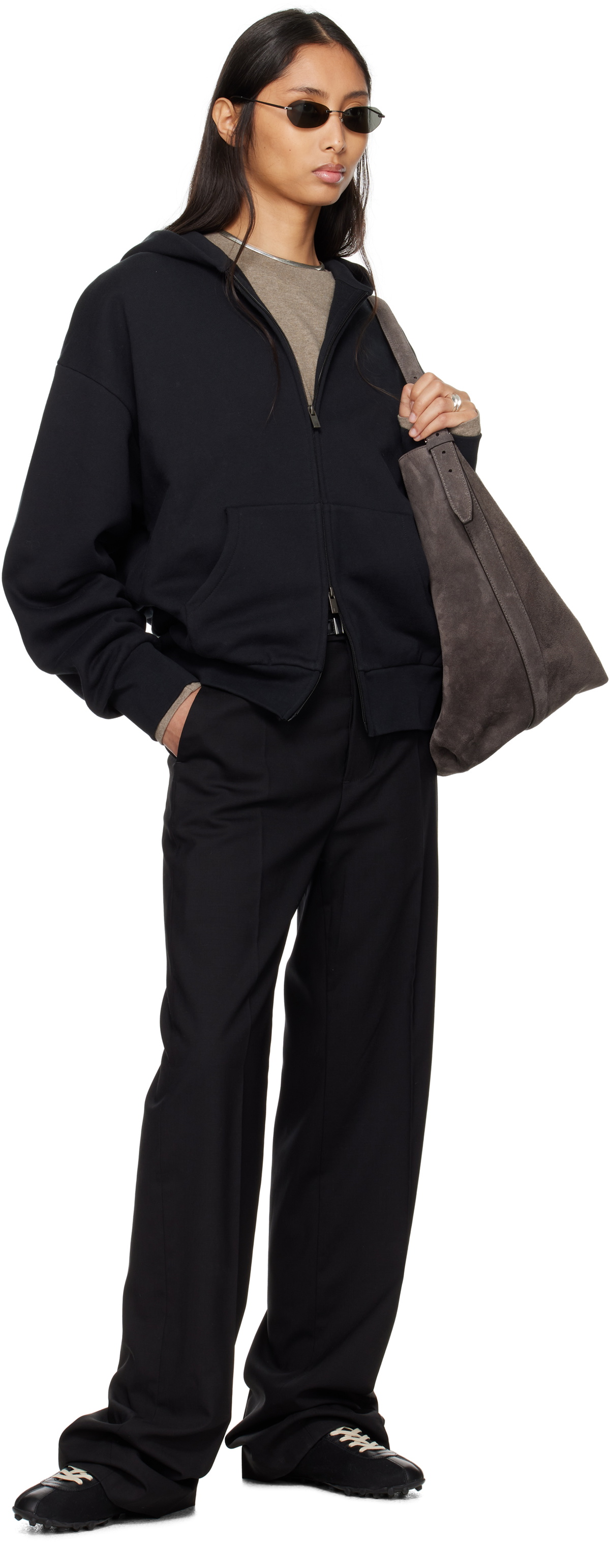 Fear of God ESSENTIALS Black Classic Full Zip-Up Hoodie Fear Of