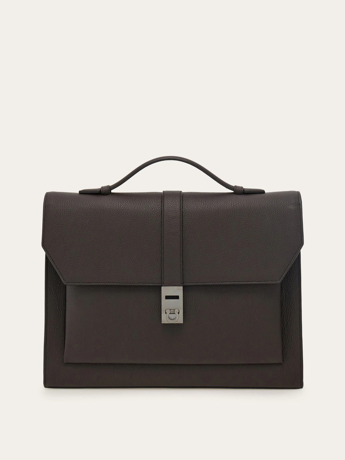 Ferragamo Mens Hug buckle briefcase in Brown