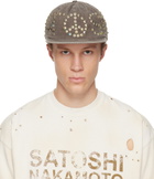 Satoshi Nakamoto Khaki Studded Wrap Around Cap