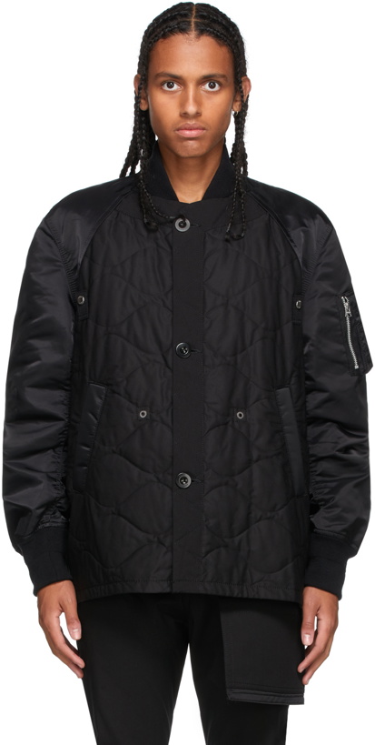 Photo: Sacai Black Cotton & Nylon Twill Jacket