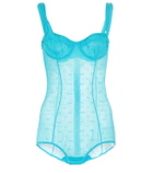 Dolce&Gabbana DG jacquard tulle bodysuit