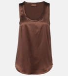 Brunello Cucinelli Silk-blend satin tank top