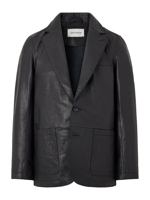 Photo: Oliver Spencer - Westbury Leather Blazer - Black