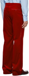 Gucci Red Stretch Velvet Trousers