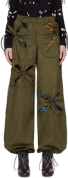 J.Kim Khaki Paneled Faux-Suede Cargo Pants
