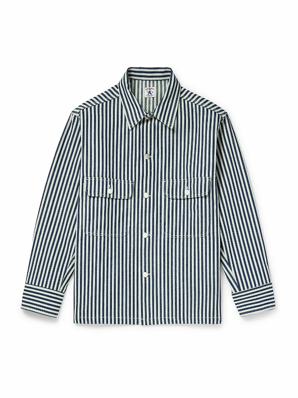 Photo: Randy's Garments - Striped Denim-Jacquard Overshirt - White