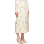 Simone Rocha White Ruffle Frill Hem Easy Midi Skirt