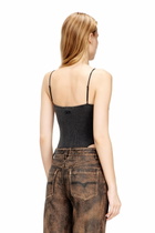 Diesel Thong bodysuit in marbled ribbed jersey - T-Shirts Womens in Grey